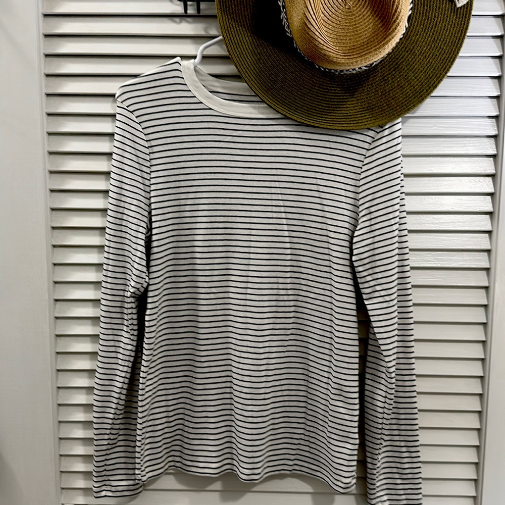 Black and White Stripe Long-sleeve shirt from A New Day